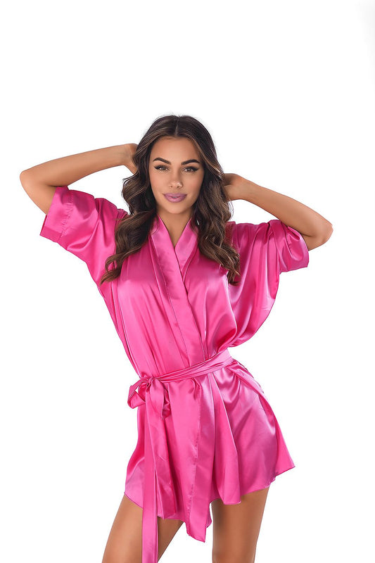 Satijnen Kimono kamerjas Roze