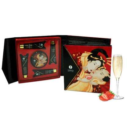 Massage olie pakket Aarbei Wijn geur en smaak - Geisha secret kit - Shunga