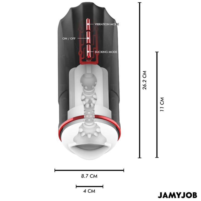 JAMYJOB – MEGABITE Automatische Mondmasturbator met 5 Stimulatiestanden