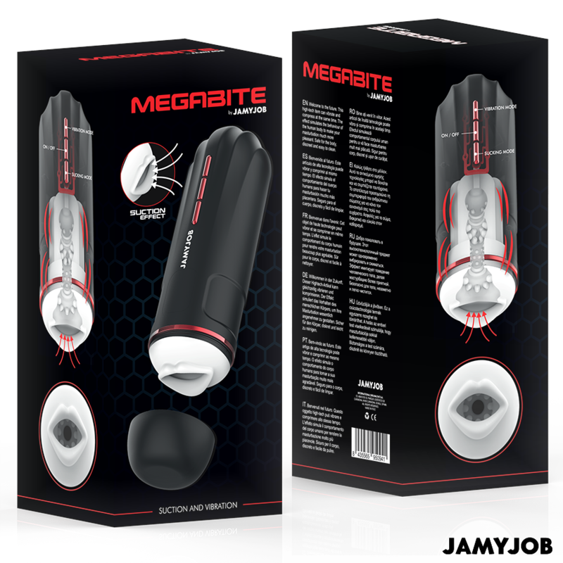 JAMYJOB – MEGABITE Automatische Mondmasturbator met 5 Stimulatiestanden