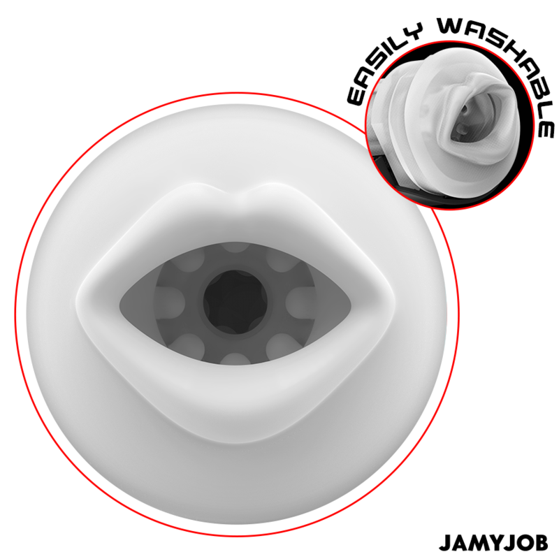 JAMYJOB – MEGABITE Automatische Mondmasturbator met 5 Stimulatiestanden