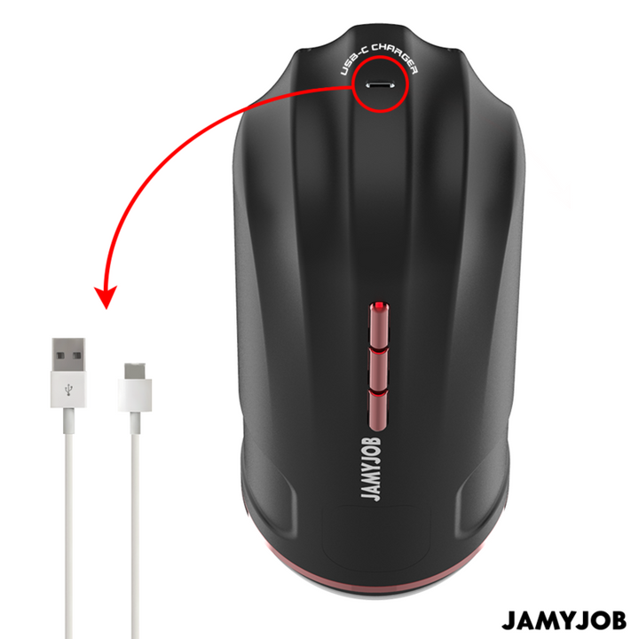 JAMYJOB – MEGABITE Automatische Mondmasturbator met 5 Stimulatiestanden