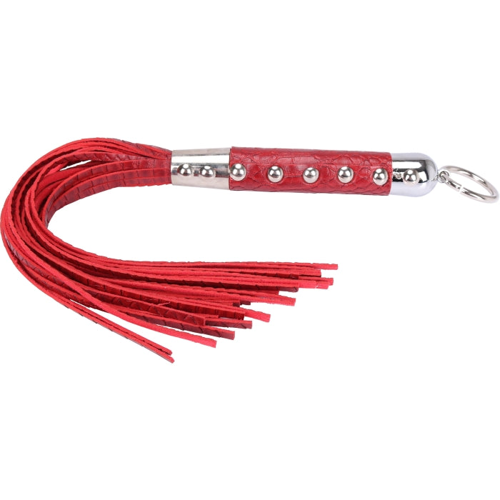 Rode Slangenleren BDSM Zweep – Snake Pattern – Bondage Whip