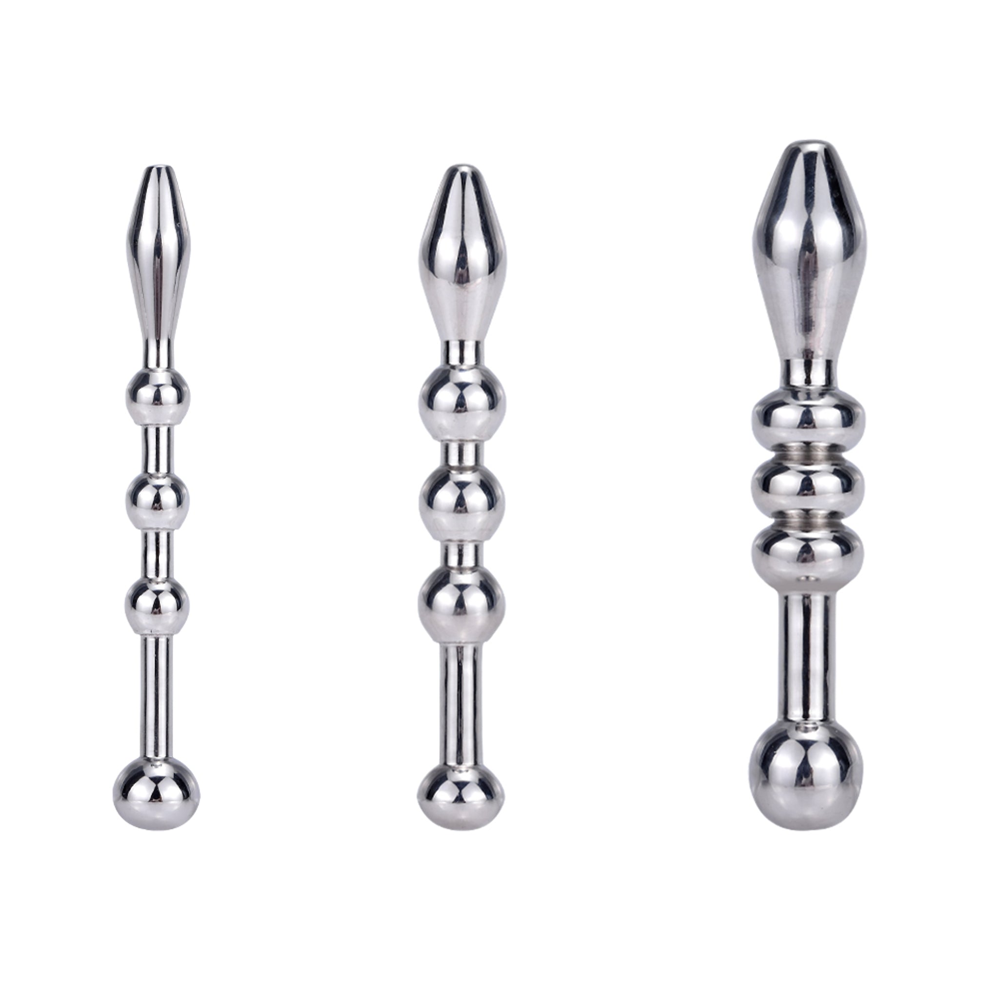Penis plug set zilver - 3-delige set
