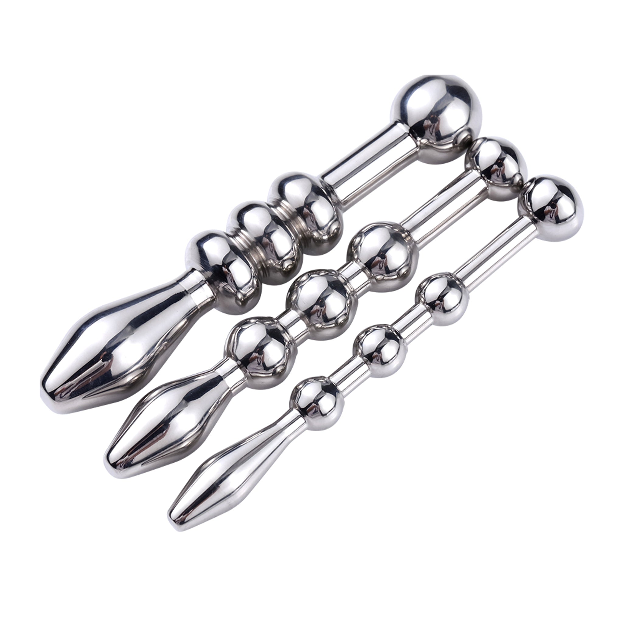Penis plug set zilver - 3-delige set