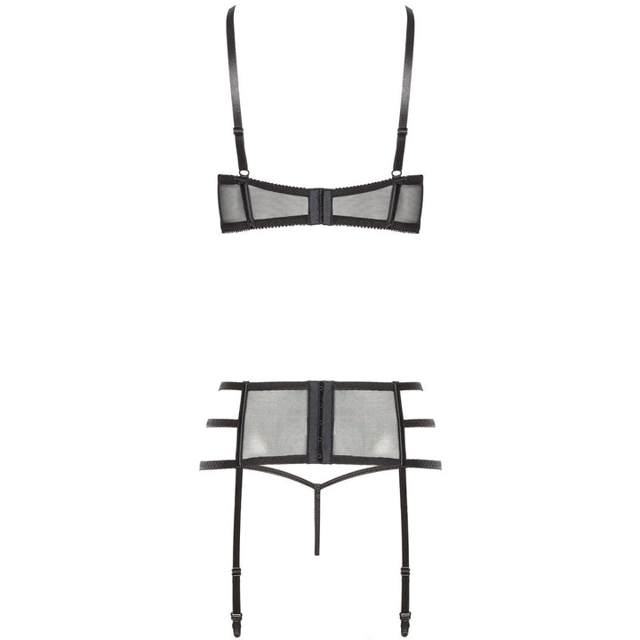 3-delige jarretel lingerie set met kant