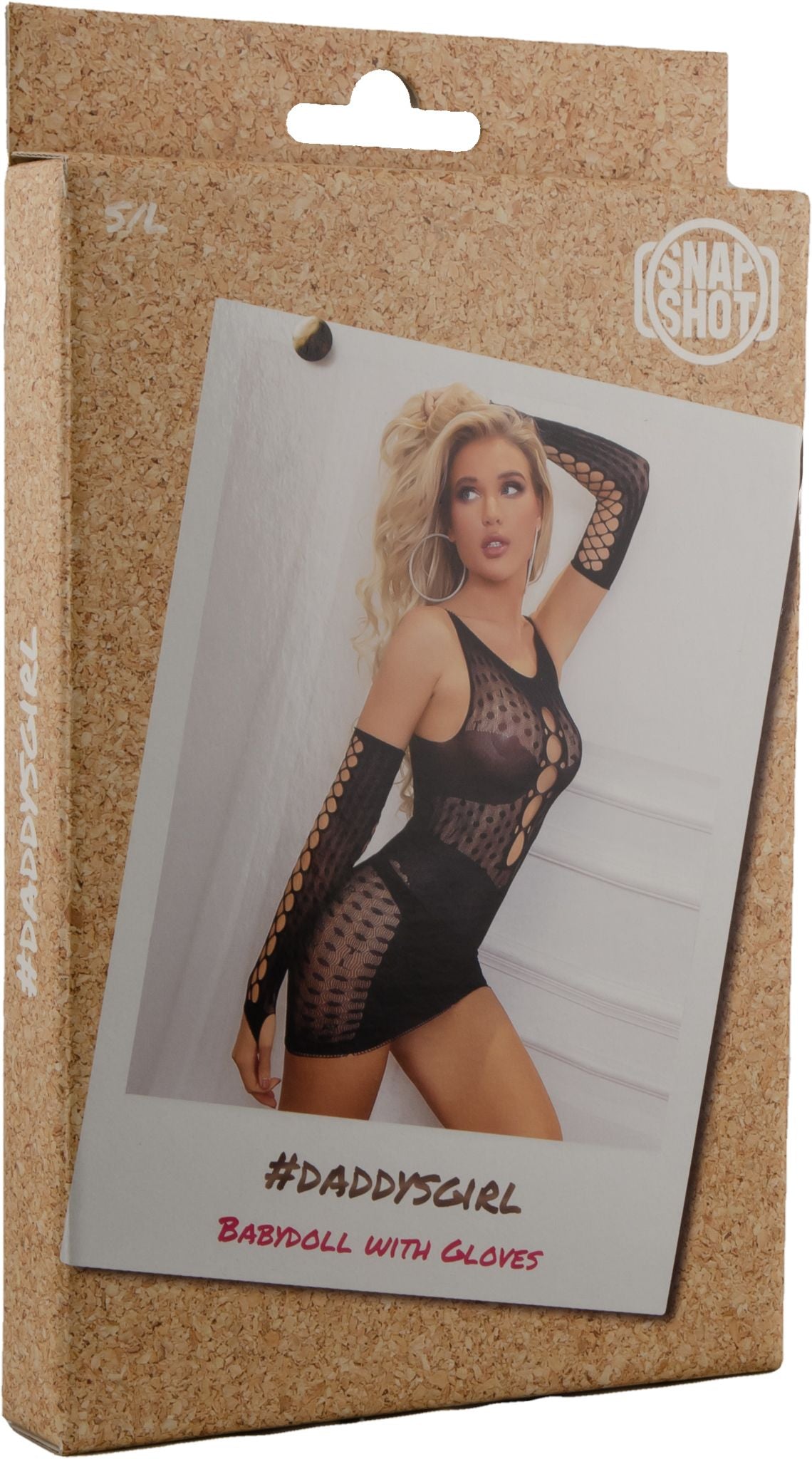 Sexy babydoll met handschoenen - Zwart - Snapshot