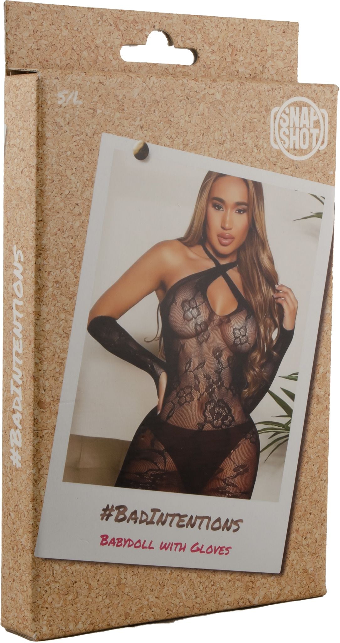 Sexy babydoll met handschoenen- Zwart - Snapshot