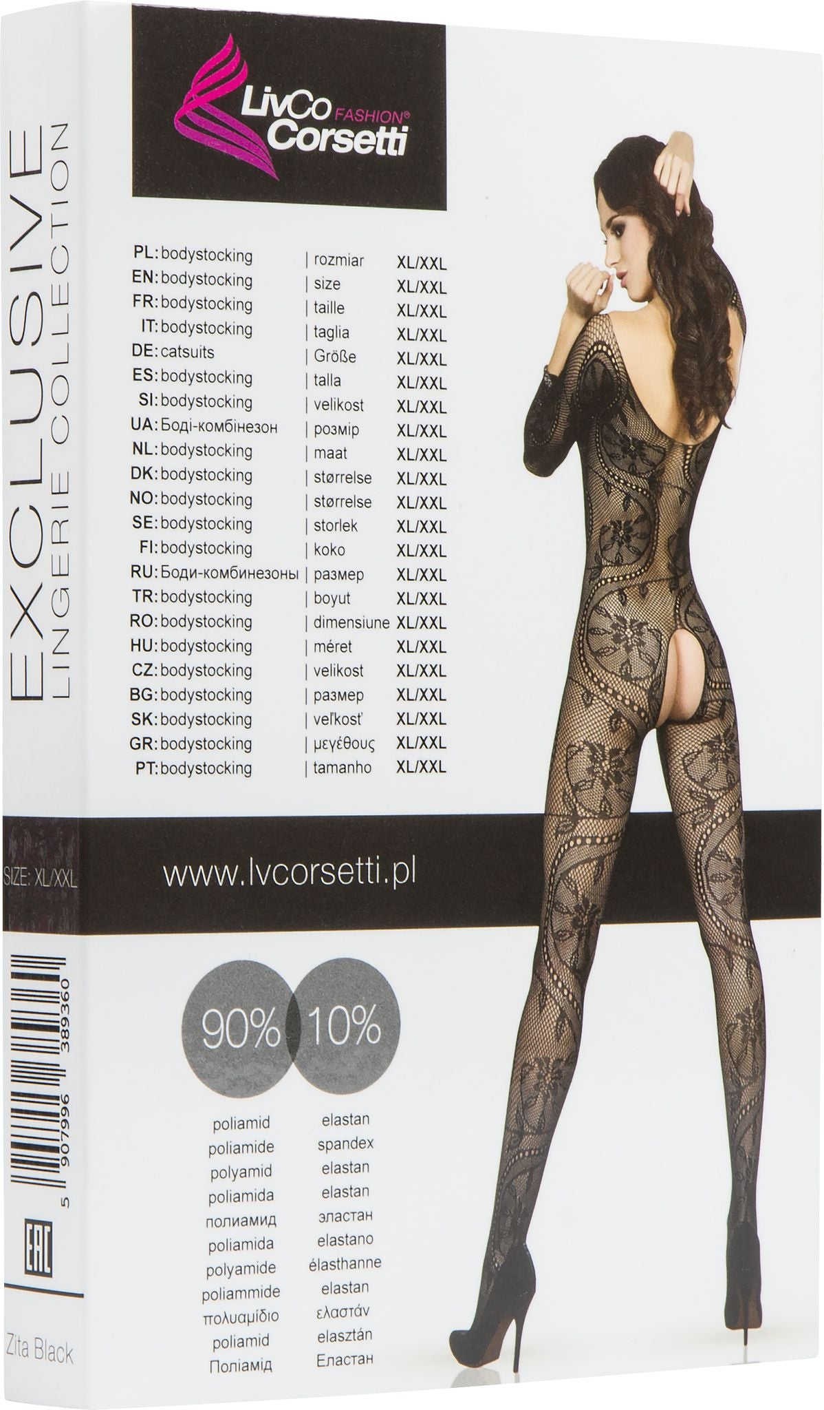 Bodystocking Plussize Zita Zwart