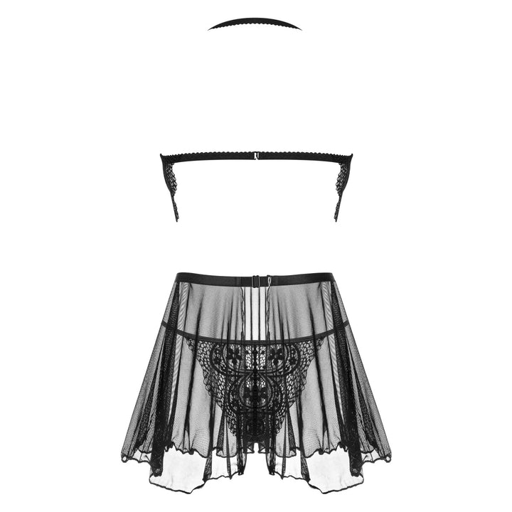 Babydoll met string - Dark Mirage- Zwart - Beauty Night Fashion