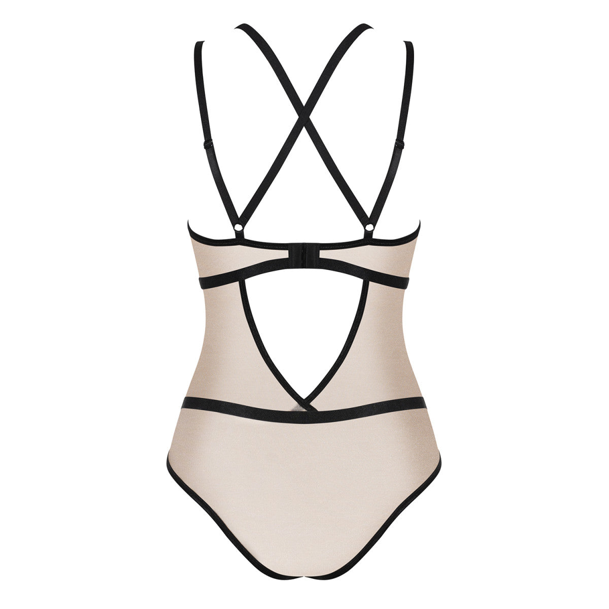 Nudelia Opvallende Body - Nude/Zwart