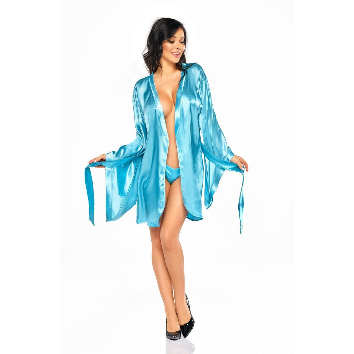 Kimono turquoise met Vlindermouwen