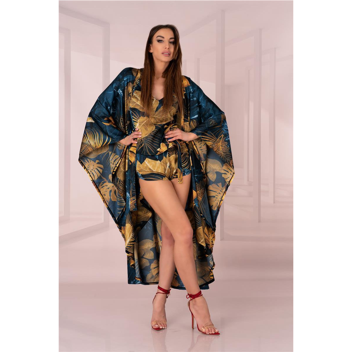 Kimono kamerjas Blauw/Goud