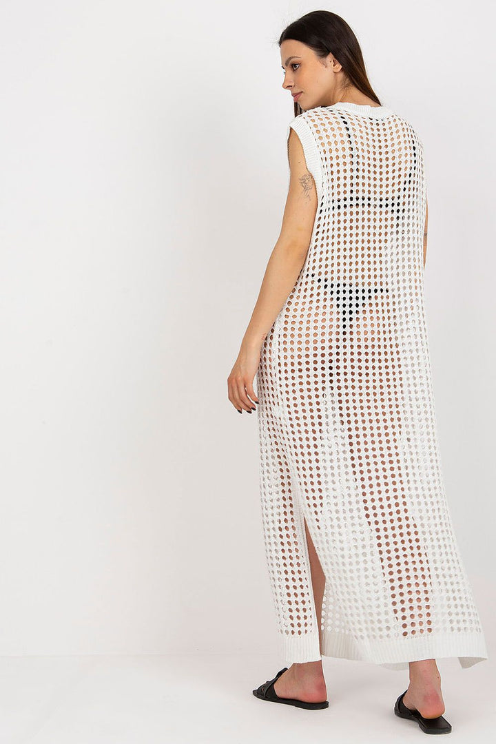 Mouwloze Strandjurk Badu  - Wit