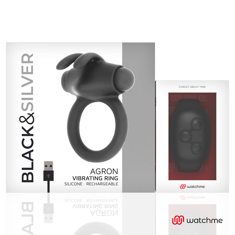 BLACK&SILVER – AGRON afstandsbediening Cockring met smart watch