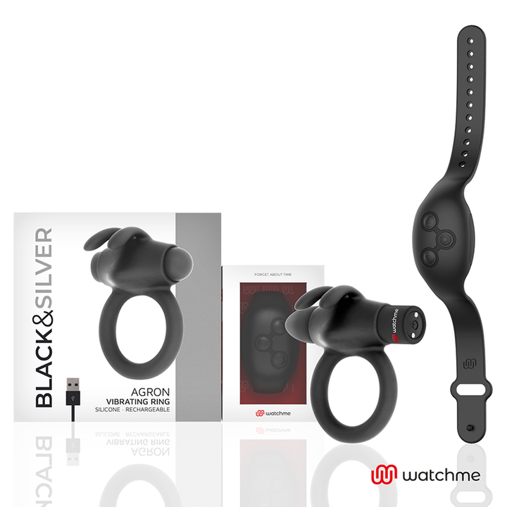 BLACK&SILVER – AGRON afstandsbediening Cockring met smart watch