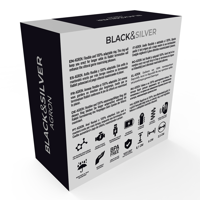 BLACK&SILVER – AGRON afstandsbediening Cockring met smart watch