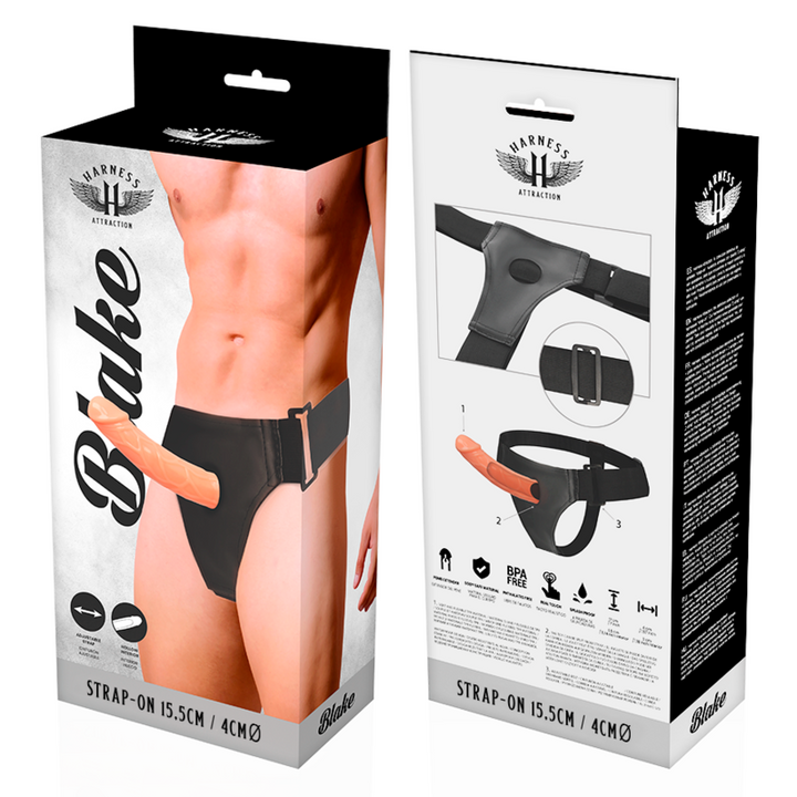 Harness Attraction – Hollow Strap-On voor Mannen 15,5 x 4 cm