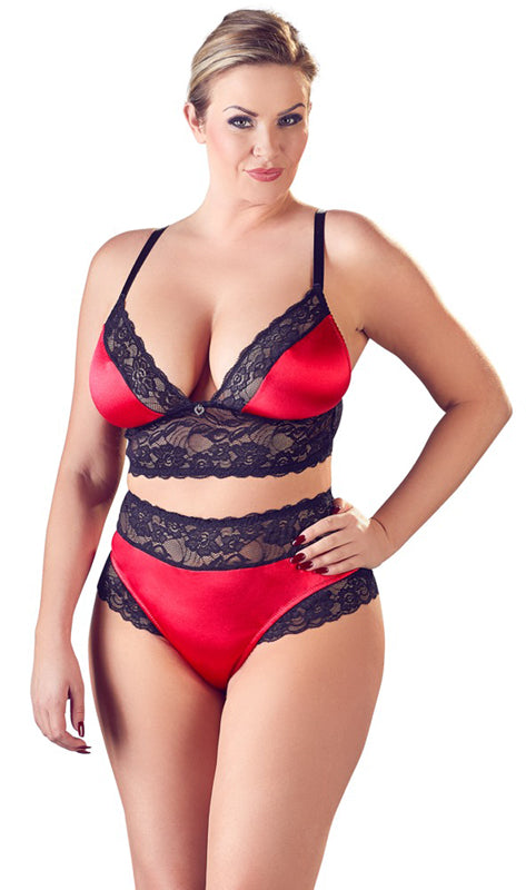 Satijnen Lingerie Set Met Kant