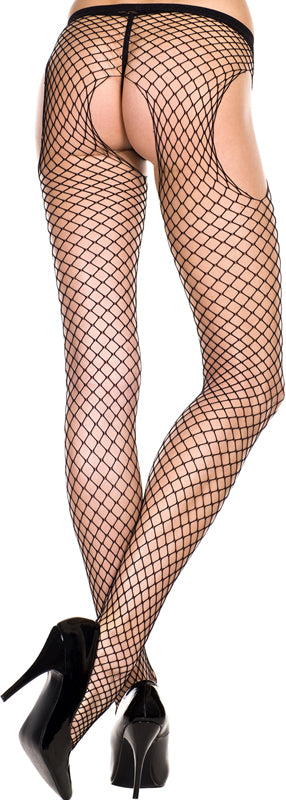 Netpanty Met Open Kruis En Openingen - Zwart