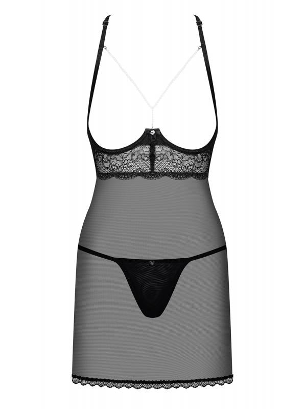 Pearlove Babydoll Met Open Cups En Parel Details