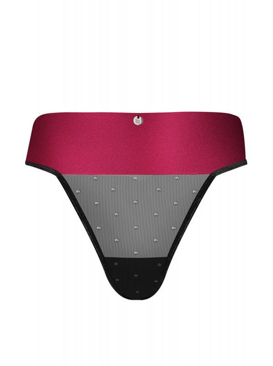 Tienesy String Met Sexy Strik - Zwart/Rood