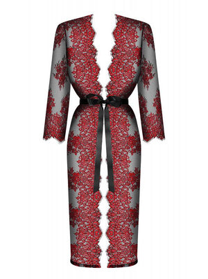 Redessia Kanten Kimono - Rood/Zwart