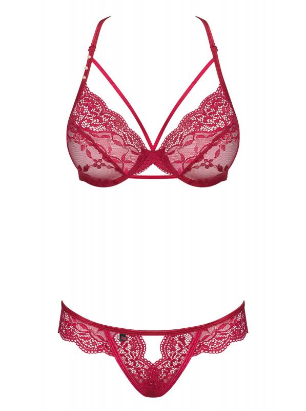 Ivetta 2-Delige Kanten lingerieset met BH- Rood