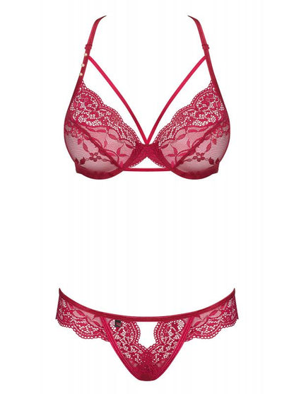 Ivetta 2-Delige Kanten lingerieset met BH- Rood