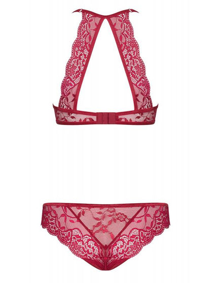 Ivetta 2-Delige Kanten lingerieset met BH- Rood