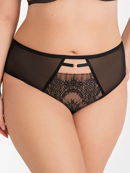 Slip Plussize Zwart - Gorsenia Lingerie