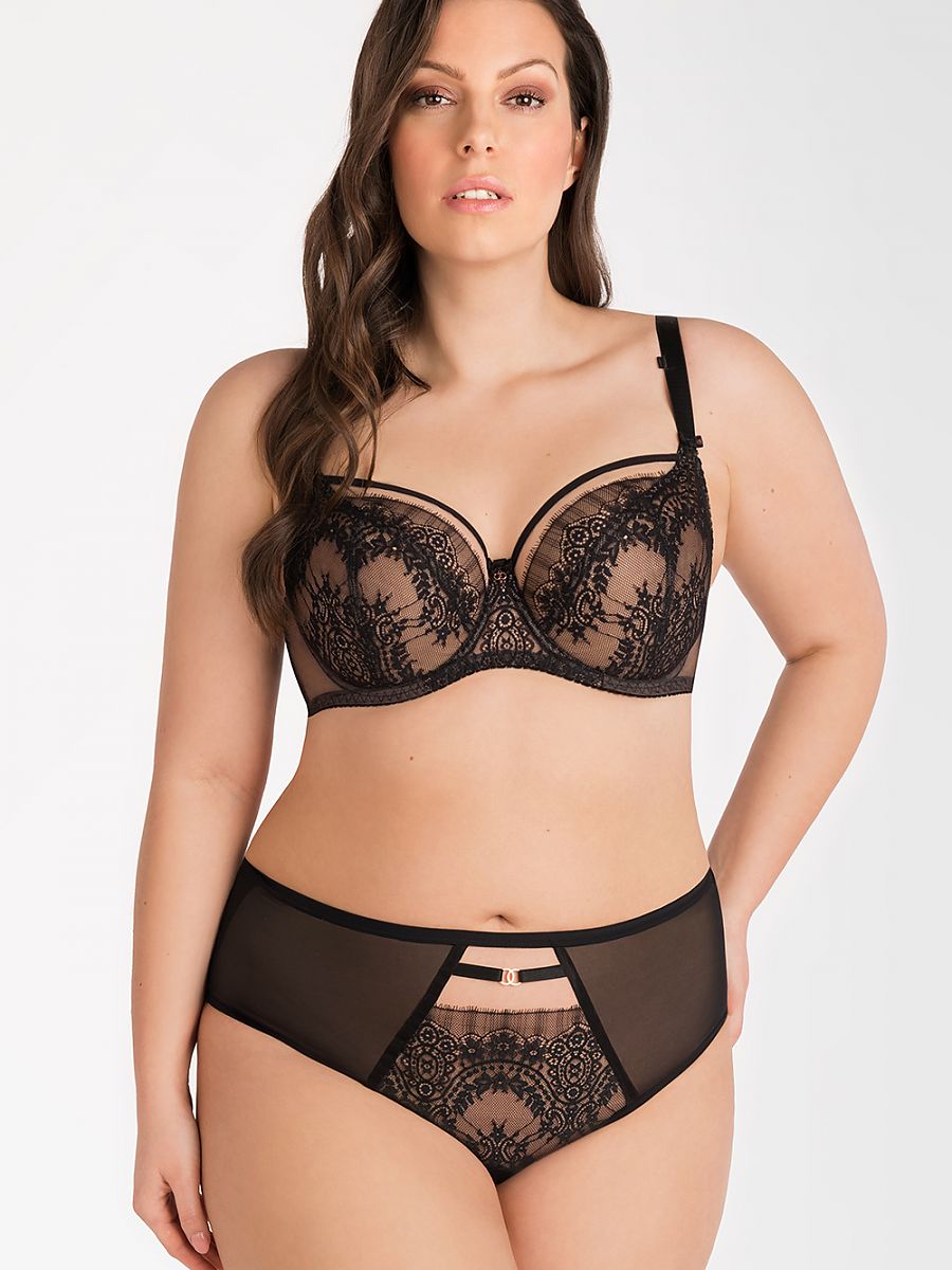 BH met beugels en kant Zwart Plussize Gorsenia Lingerie