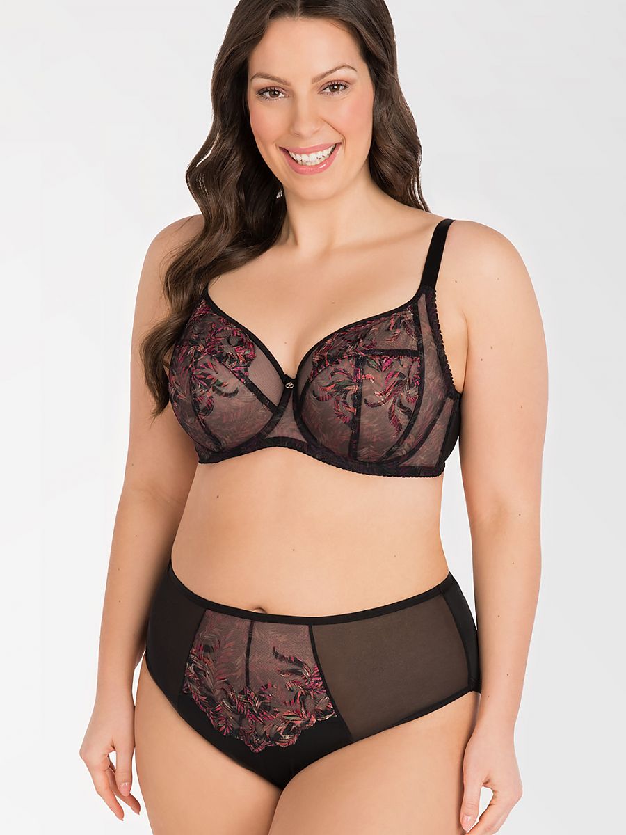 BH met beugels - Zwart/Rood - Gorsenia Lingerie