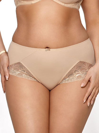 Slip Plussize met kant - Beige Gorsenia Lingerie