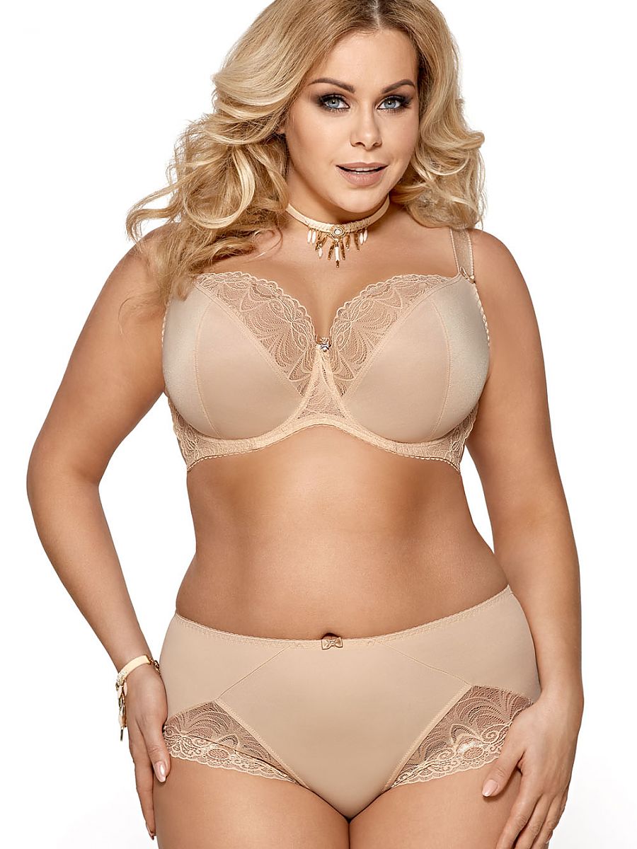 Slip Plussize met kant - Beige Gorsenia Lingerie