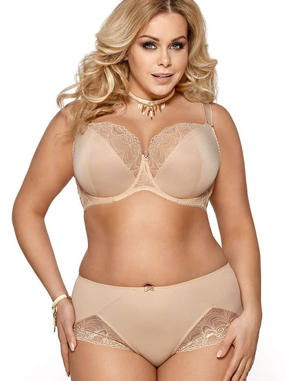 Slip Plussize met kant - Beige Gorsenia Lingerie