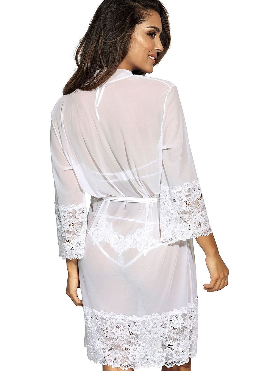 Kimono met kant - Axami - Wit