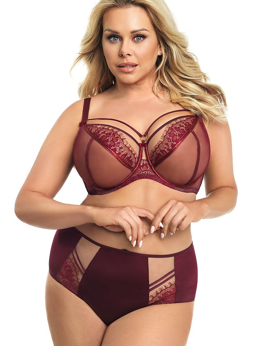 BH met beugels Bordeaux Plussize rood - Gorsenia Lingerie