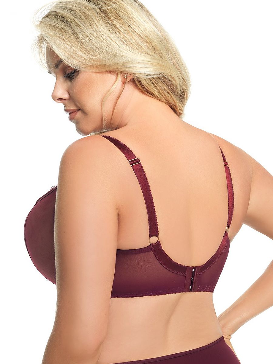 BH met beugels Bordeaux Plussize rood - Gorsenia Lingerie