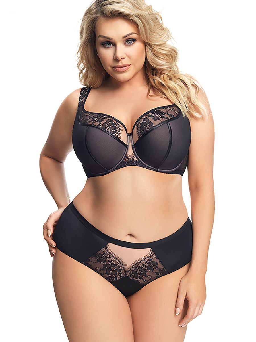 Semi-soft BH Zwart Plussize Gorsenia Lingerie