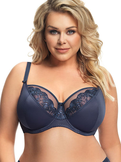 BH met beugels Plussize Blauw- Gorsenia Lingerie