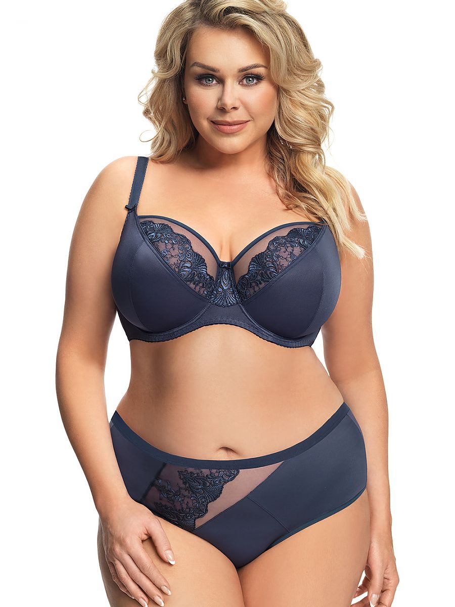 BH met beugels Plussize Blauw- Gorsenia Lingerie