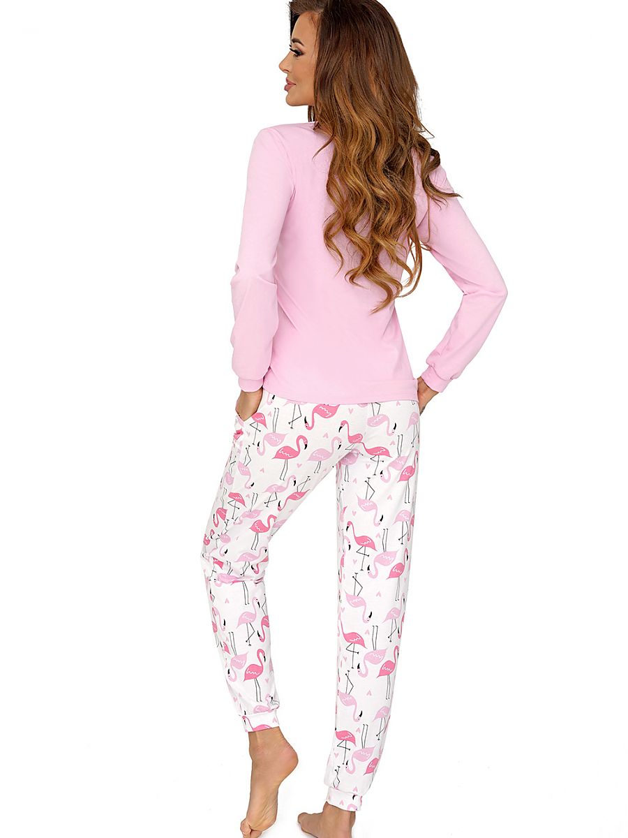 Pyjama met flamingo print roze - Donna