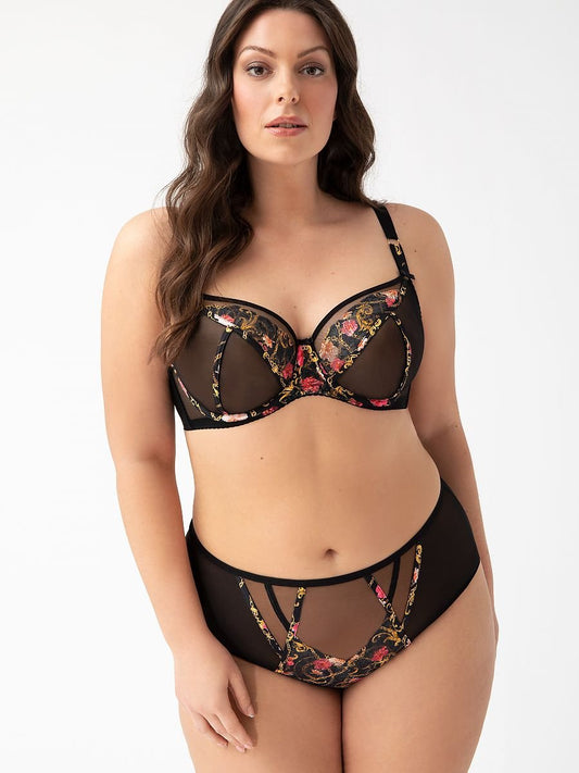 Soft BH Plussize Zwart Patroon Gorsenia Lingerie