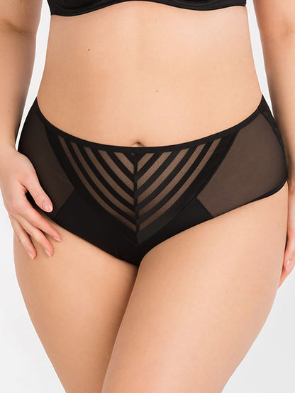 Slip Plussize Zwart - Gorsenia Lingerie