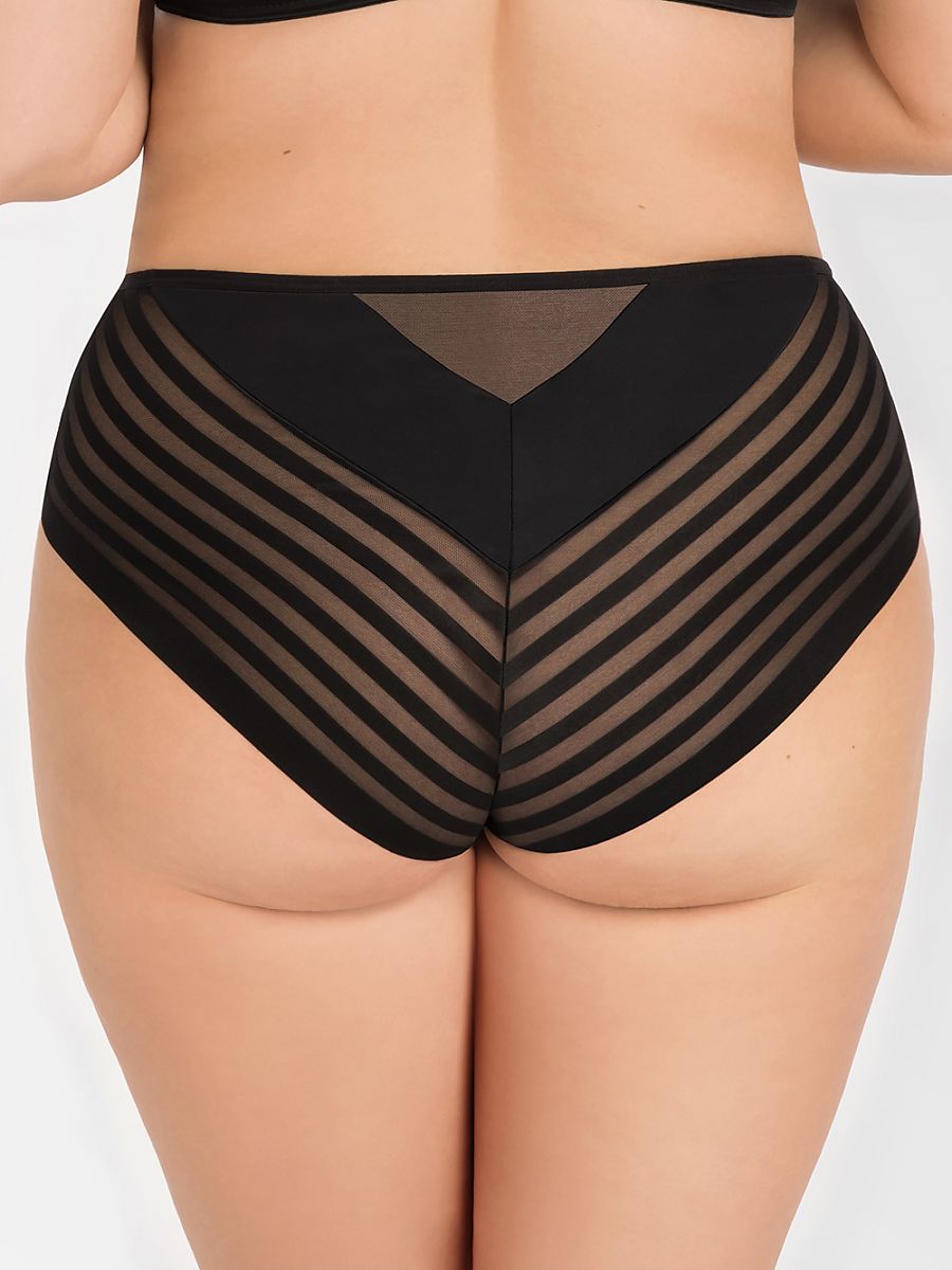 Slip Plussize Zwart - Gorsenia Lingerie