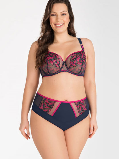 BH met beugels Blauw/Roze Plussize-  Gorsenia Lingerie