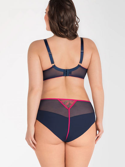 BH met beugels Blauw/Roze Plussize-  Gorsenia Lingerie