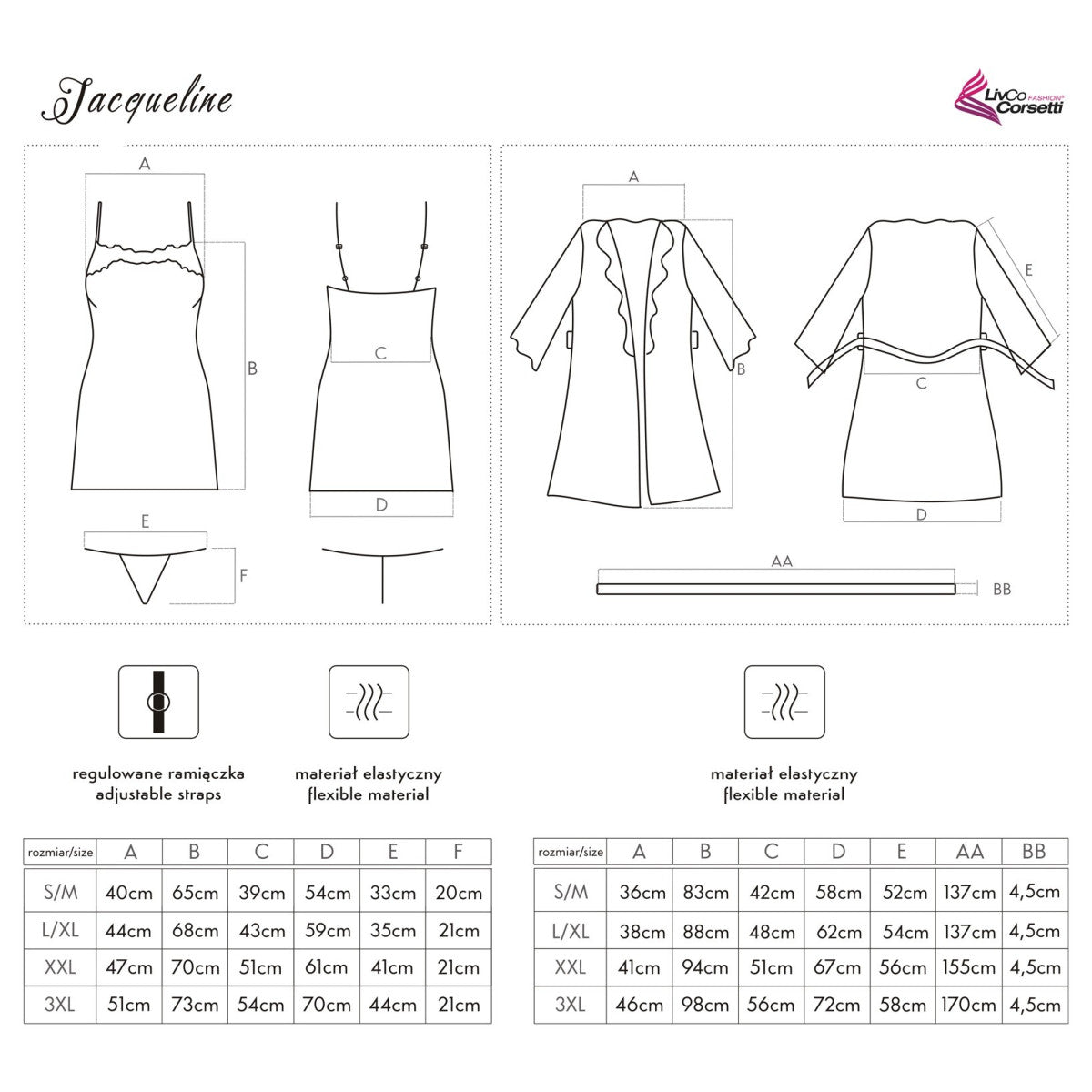 Kimono/Chemise set zwart