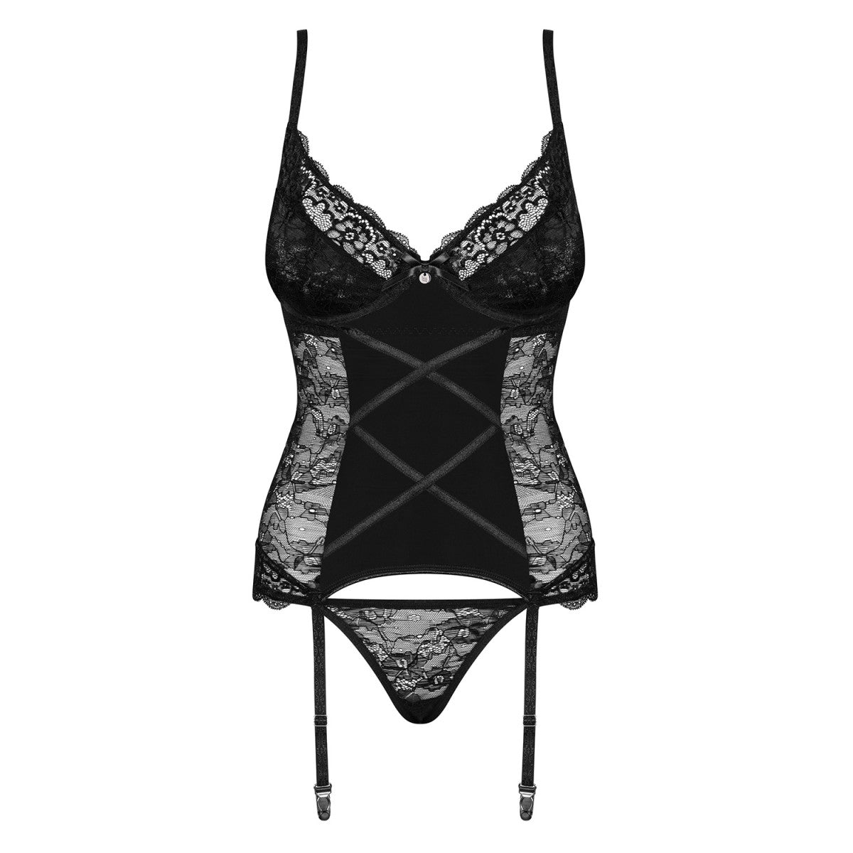 Plussize Jarretelkorset Zwart